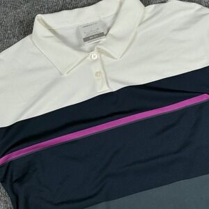 Nike Golf Dri-FIT Striped Sleeveless Polo Shirt Small Athletic Tennis Activewear